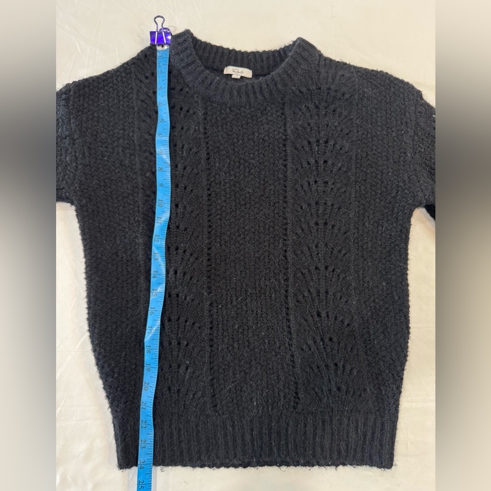 Rails Mara Black Wool-Alpaca Blend Textured Knit Sweater – XS - Picture 8 of 13